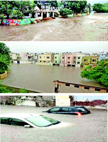 સૌરાષ્ટ્ર જળબંબાકાર: એકથી સાત ઈંચ વરસાદ: નદી-નાળા બે કાંઠે, ડેમ ઊભરાયા.