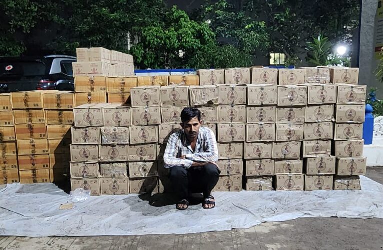 ગોંડલ નાં ભરુડી ટોલનાકા એલસીબી કચેરી સામે નેશનલ હાઇવે પર થી વિદેશી દારુનો જથ્થો જડપાયો:રુ.1 કરોડ નાં મુદ્દામાલ સાથે રાજસ્થાન નો શખ્સ જડપાયો.